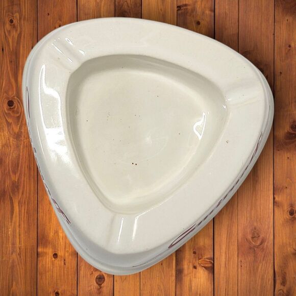 Vintage 1979 Smirnoff “Leaves You Breathless” Triangle Ashtray White Red Logo - Picture 5 of 7